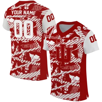personalized indiana hoosiers camo shatter red jersey best selling