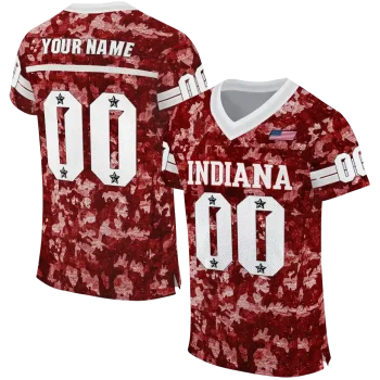 personalized indiana hoosiers camouflage abstract red jersey best selling
