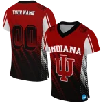 personalized indiana hoosiers halftone flow red black jersey best selling