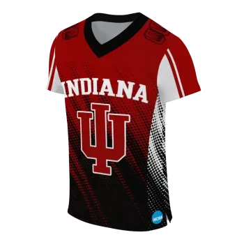 personalized indiana hoosiers halftone flow red black jersey fashion forward
