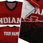 personalized indiana hoosiers halftone flow red black jersey best selling
