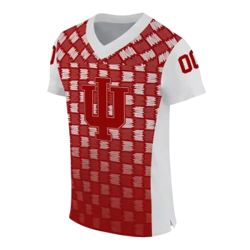 personalized indiana hoosiers stacked rectangle red jersey fashion forward