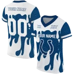 personalized indianapolis colts dripping flames blue white jersey best selling