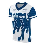 personalized indianapolis colts dripping flames blue white jersey best selling