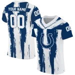 personalized indianapolis colts striped texture blue jersey best selling
