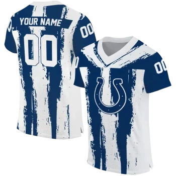 personalized indianapolis colts striped texture blue jersey best selling
