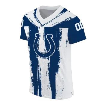 personalized indianapolis colts striped texture blue jersey fashion forward