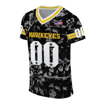 personalized iowa hawkeyes camouflage abstract black jersey fashion forward