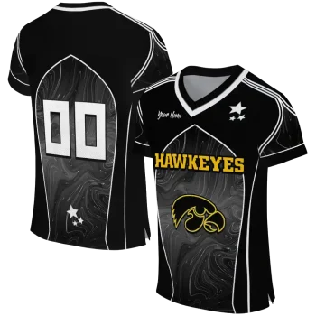 personalized iowa hawkeyes halftone slant black jersey best selling