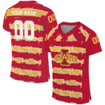 personalized iowa state cyclones layered grids red jersey best selling