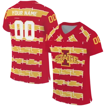 personalized iowa state cyclones layered grids red jersey best selling