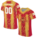 personalized iowa state cyclones rugged stripes red jersey best selling