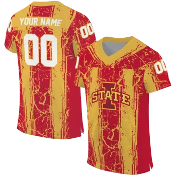 personalized iowa state cyclones rugged stripes red jersey best selling