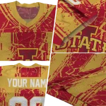 personalized iowa state cyclones rugged stripes red jersey best selling