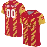 personalized iowa state cyclones stripe block red jersey best selling