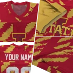 personalized iowa state cyclones stripe block red jersey best selling