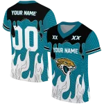 personalized jacksonville jaguars dripping flames teal white jersey best selling