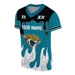 personalized jacksonville jaguars dripping flames teal white jersey best selling