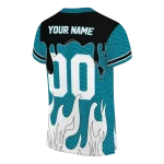 personalized jacksonville jaguars dripping flames teal white jersey best selling