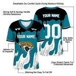 personalized jacksonville jaguars dripping flames teal white jersey best selling