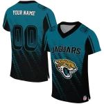 personalized jacksonville jaguars halftone fade teal black jersey best selling