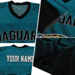 personalized jacksonville jaguars halftone fade teal black jersey best selling
