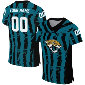 personalized jacksonville jaguars stripe splatter teal jersey best selling