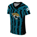 personalized jacksonville jaguars stripe splatter teal jersey best selling