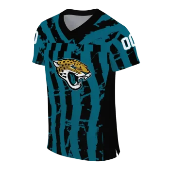 personalized jacksonville jaguars stripe splatter teal jersey fashion forward