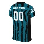 personalized jacksonville jaguars stripe splatter teal jersey best selling