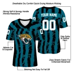 personalized jacksonville jaguars stripe splatter teal jersey best selling