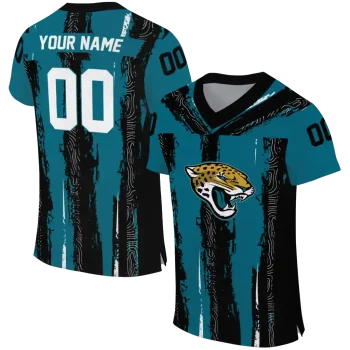 personalized jacksonville jaguars striped texture teal jersey best selling