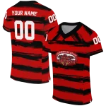 personalized jacksonville state gamecocks art stripe red jersey best selling