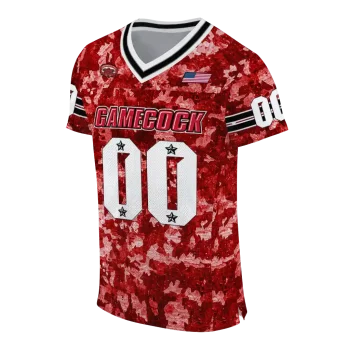 personalized jacksonville state gamecocks camouflage abstract red jersey fashion forward