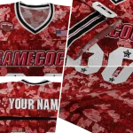 personalized jacksonville state gamecocks camouflage abstract red jersey best selling
