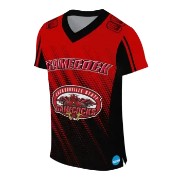 personalized jacksonville state gamecocks halftone flow red black jersey fashion forward