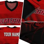personalized jacksonville state gamecocks halftone flow red black jersey best selling