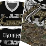 personalized james madison dukes antler skull camouflage hunting jersey best selling