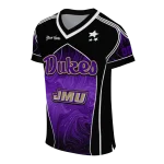 personalized james madison dukes halftone slant purple black jersey best selling