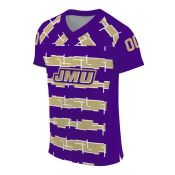 personalized james madison dukes layered grids purple jersey fashion forward