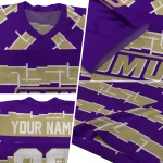 personalized james madison dukes layered grids purple jersey best selling