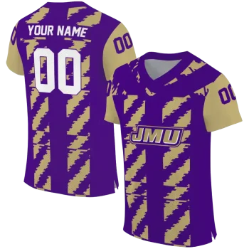 personalized james madison dukes stripe block purple jersey best selling