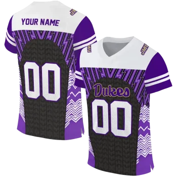 personalized james madison dukes tire arrows purple black white jersey best selling