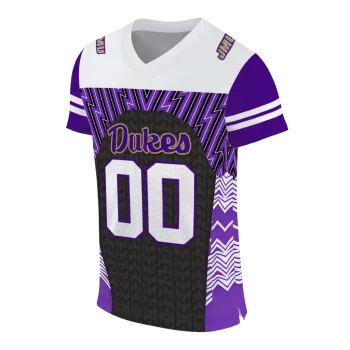 personalized james madison dukes tire arrows purple black white jersey fashion forward