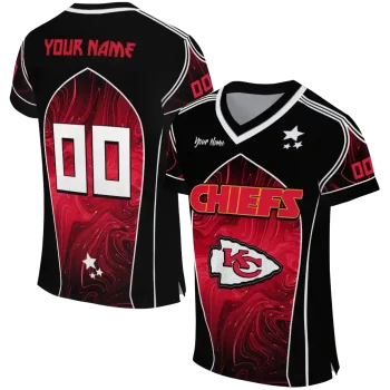personalized kansas city chiefs halftone slant red black jersey best selling
