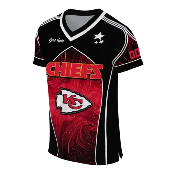 personalized kansas city chiefs halftone slant red black jersey fashion forward