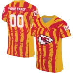 personalized kansas city chiefs stripe splatter red jersey best selling