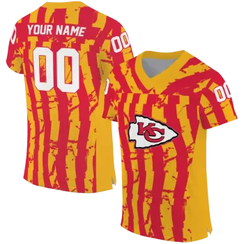 personalized kansas city chiefs stripe splatter red jersey best selling
