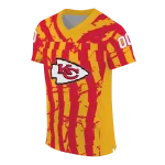 personalized kansas city chiefs stripe splatter red jersey best selling