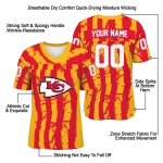 personalized kansas city chiefs stripe splatter red jersey best selling